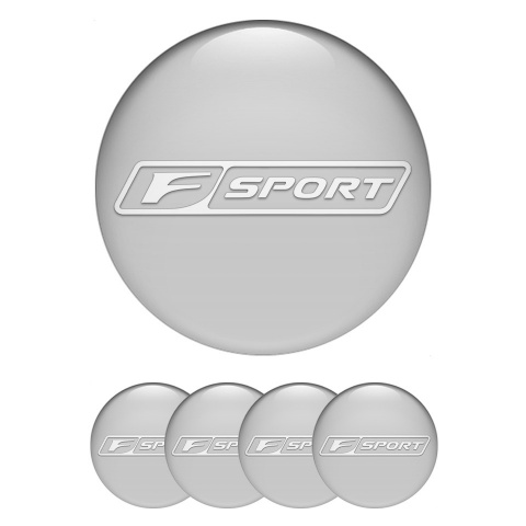 Lexus F Stickers for Wheels Center Caps Grey White Outline Sport Edition