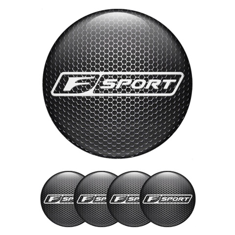 Lexus F Emblem for Center Wheel Caps Dark White Outline Sport Edition