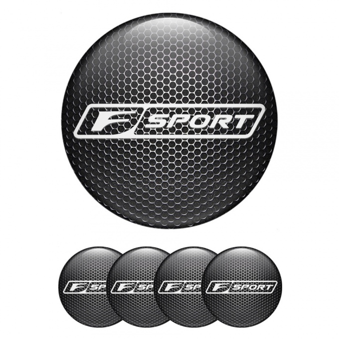 Lexus F Emblem for Center Wheel Caps Dark White Outline Sport Edition