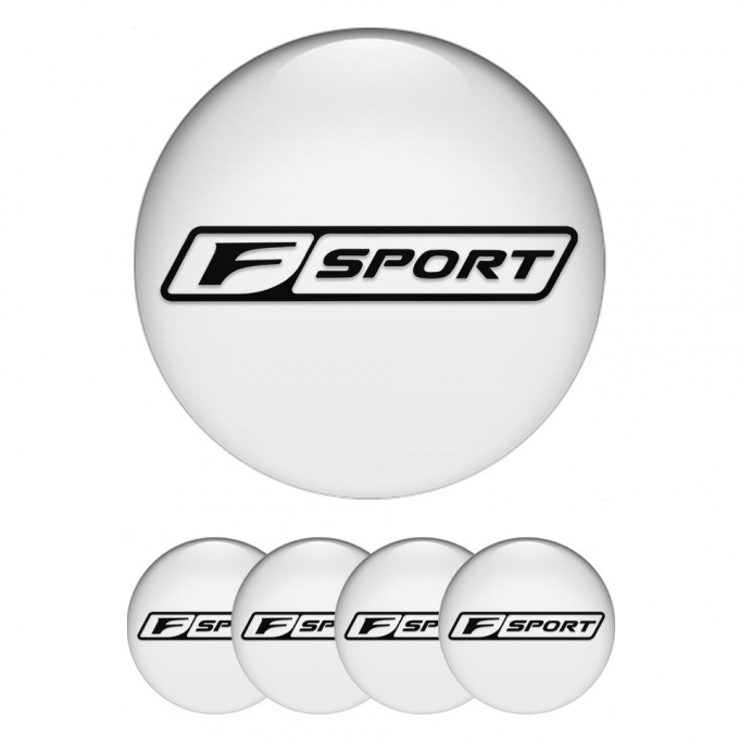 Lexus F Emblems for Center Wheel Caps White Dark Outline Sport Edition