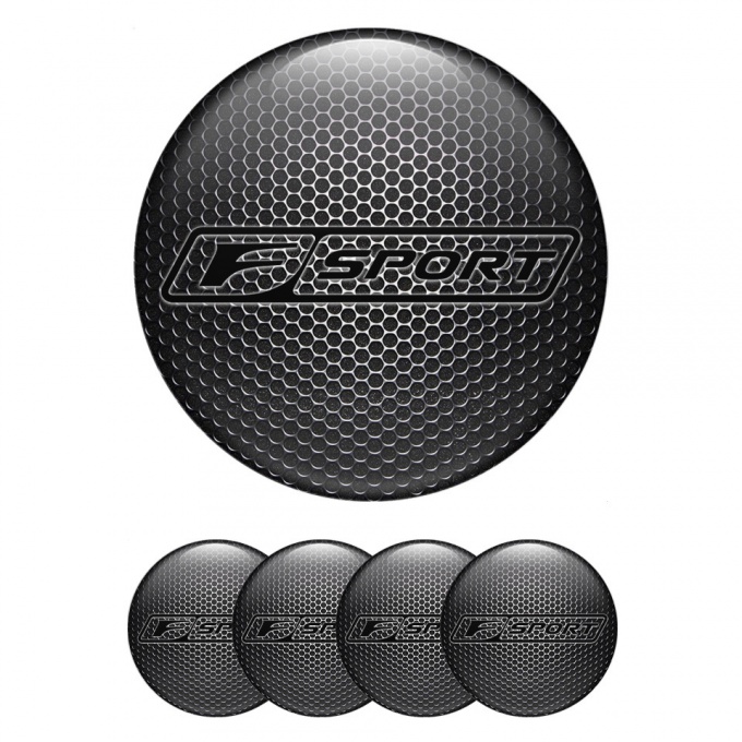 Lexus F Emblem for Wheel Center Caps Metallic Dark Outline Sport Division