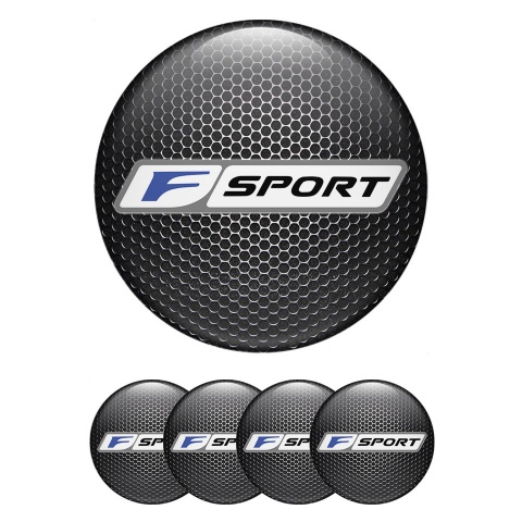 Lexus F Emblem for Wheel Center Caps Dark Mesh White Blue Motif