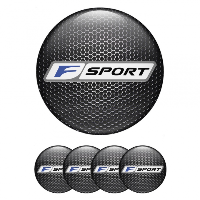 Lexus F Emblem for Wheel Center Caps Dark Mesh White Blue Motif