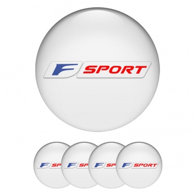 Lexus F Center Wheel Caps Stickers White Base Blue Red Sport Motif