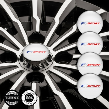 Lexus F Center Wheel Caps Stickers White Base Blue Red Sport Motif