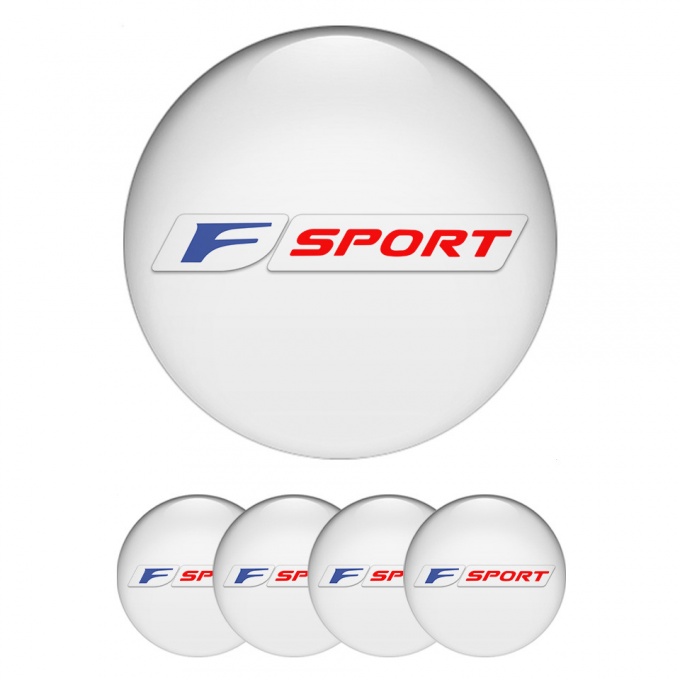 Lexus F Center Wheel Caps Stickers White Base Blue Red Sport Motif