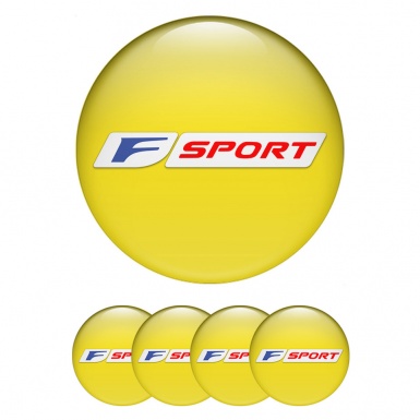 Lexus Wheel Stickers for Center Caps Yellow Base Blue Red Sport Motif