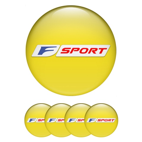 Lexus Wheel Stickers for Center Caps Yellow Base Blue Red Sport Motif