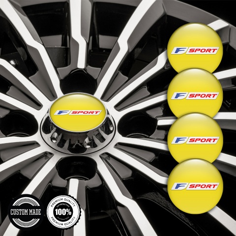 Lexus Wheel Stickers for Center Caps Yellow Base Blue Red Sport Motif