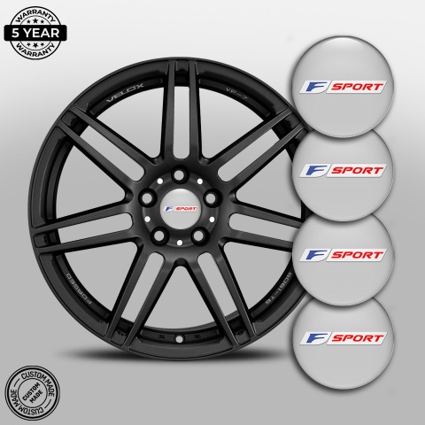 Lexus F Center Caps Wheel Emblem Grey Fill Blue Red Sport Logo
