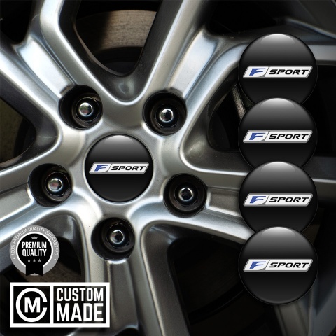 Lexus F Emblem for Center Wheel Caps Black Base Grey Frame Edition