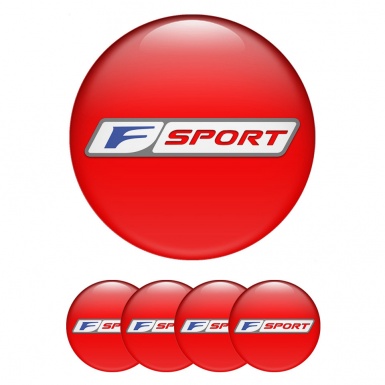 Lexus F Emblems for Center Wheel Caps Red Base Grey Frame Logo