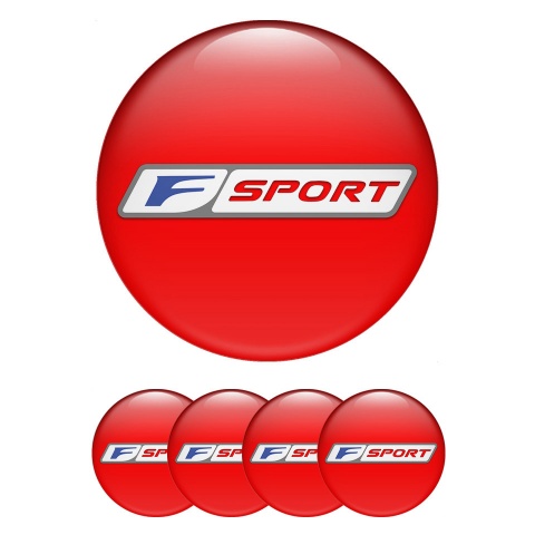 Lexus F Emblems for Center Wheel Caps Red Base Grey Frame Logo