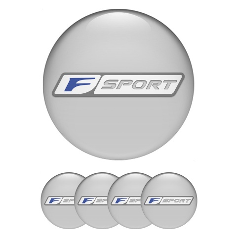 Lexus F Wheel Stickers for Center Caps Grey Fill Silver Frame Edition
