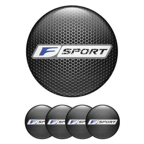 Lexus F Stickers for Center Wheel Caps Metal Mesh Silver Frame Edition