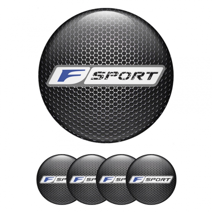 Lexus F Stickers for Center Wheel Caps Metal Mesh Silver Frame Edition