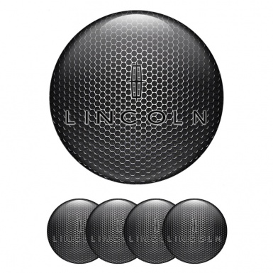 Lincoln Stickers for Wheels Center Caps Steel Texture Black Star Logo