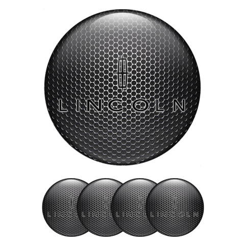 Lincoln Stickers for Wheels Center Caps Steel Texture Black Star Logo