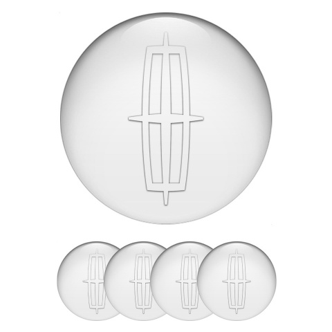 Lincoln Stickers for Center Wheel Caps White Base Grand Transparent Logo