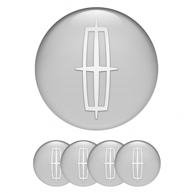 Lincoln Emblem for Center Wheel Caps Grey Base Grand White Logo