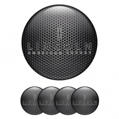 Lincoln Center Caps Wheel Emblem Metallic Texture Black Luxury Logo