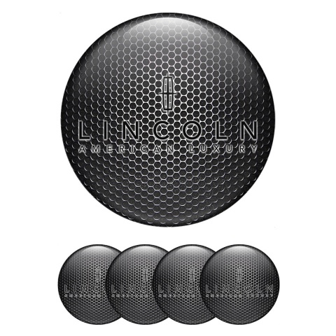 Lincoln Center Caps Wheel Emblem Metallic Texture Black Luxury Logo
