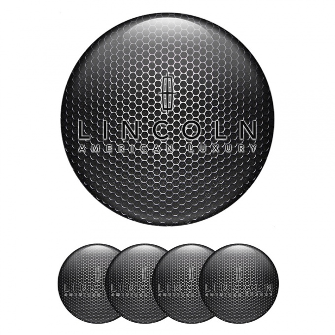 Lincoln Center Caps Wheel Emblem Metallic Texture Black Luxury Logo