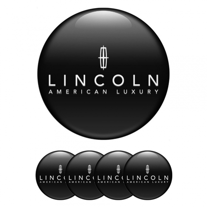 Lincoln Wheel Emblem for Center Caps Black Fill White Luxury Logo