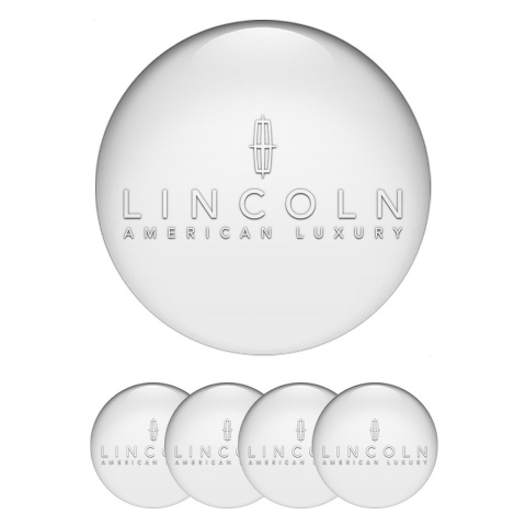 Lincoln Stickers for Wheels Center Caps Pearl Base White Luxury Logo