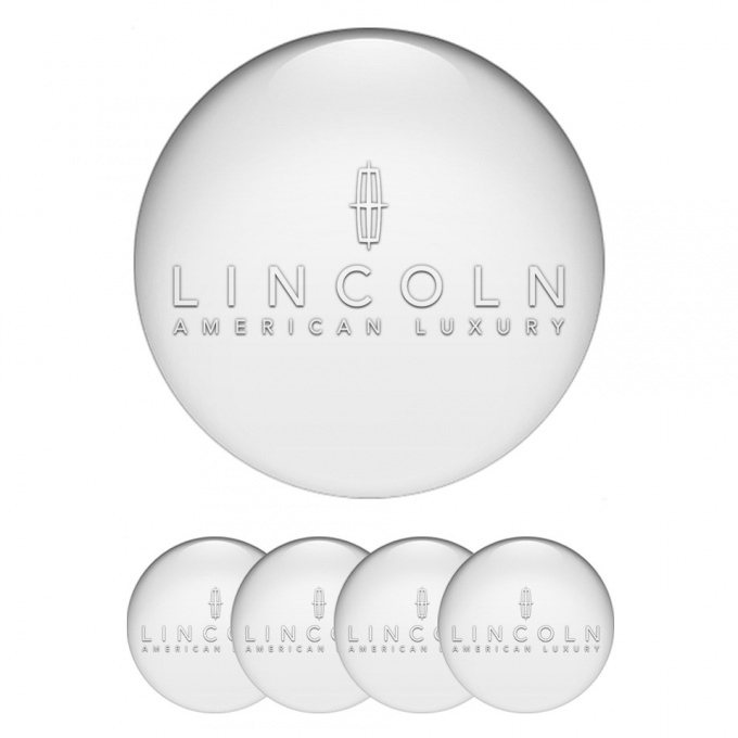 Lincoln Stickers for Wheels Center Caps Pearl Base White Luxury Logo