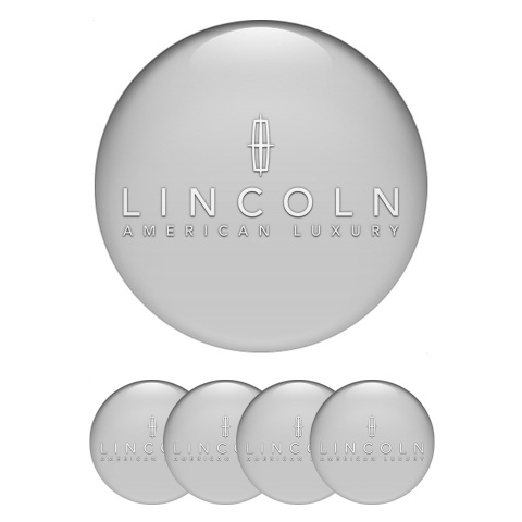 Lincoln Center Wheel Caps Stickers Grey Print White Luxury Logo