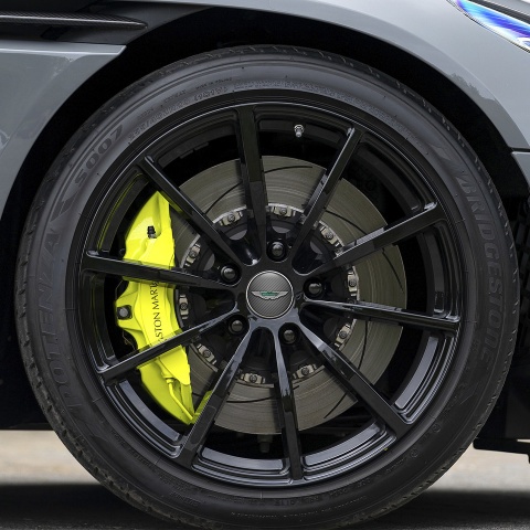 Aston Martin Wheel Center Cap Domed Stickers Dark Gray Carbon