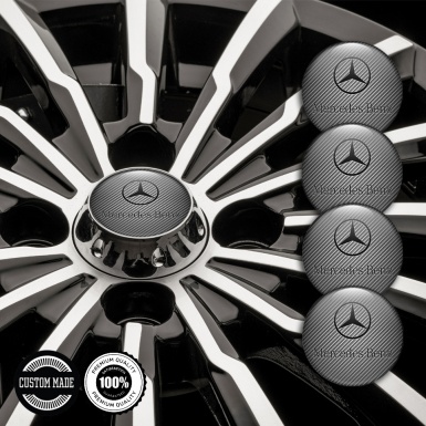 Mercedes Emblems for Center Wheel Caps Carbon Print Classic Black Logo
