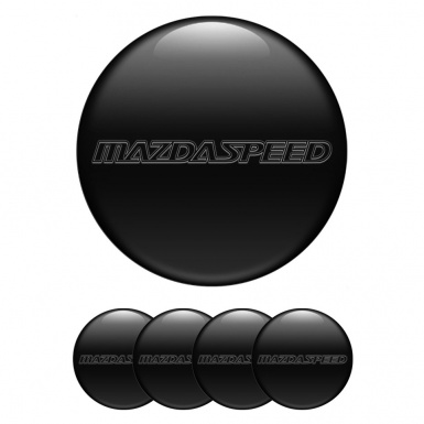 Mazda Speed Stickers for Wheels Center Caps Black Print Dark Sport Logo