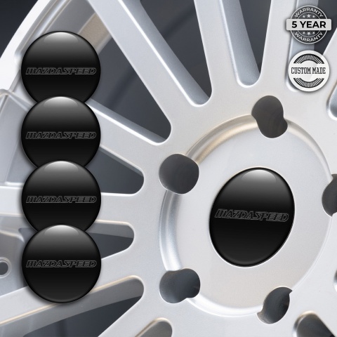Mazda Speed Stickers for Wheels Center Caps Black Print Dark Sport Logo