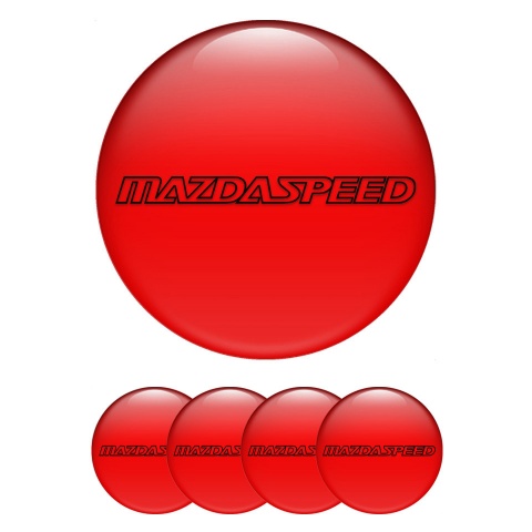 Mazda Speed Emblem for Center Wheel Caps Red Print Dark Sport Logo