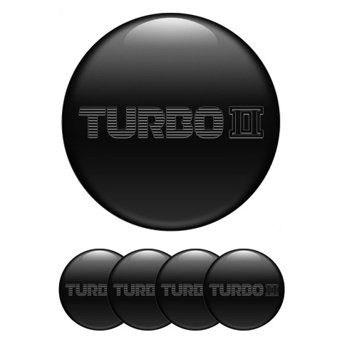 Mazda Turbo Domed Stickers for Wheel Center Caps Dark Mesh Black Logo