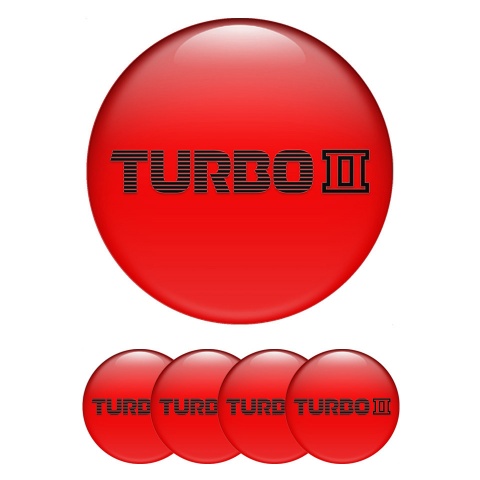 Mazda Turbo Wheel Emblem for Center Caps Red Fill Black Logo