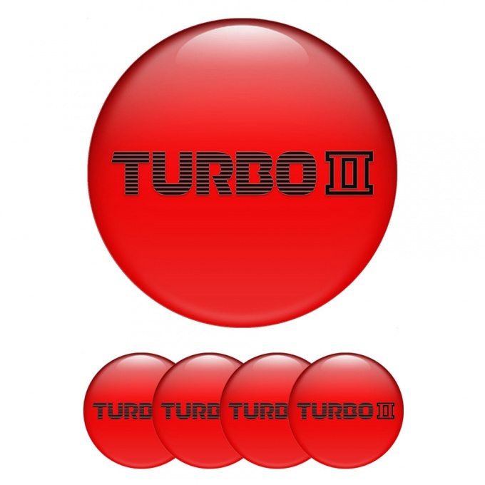 Mazda Turbo Wheel Emblem for Center Caps Red Fill Black Logo