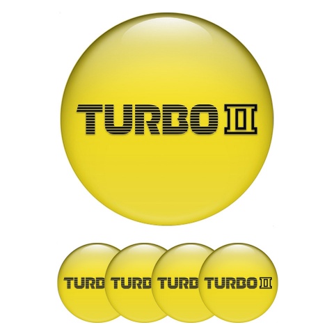 Mazda Turbo Stickers for Wheels Center Caps Yellow Fill Black Logo
