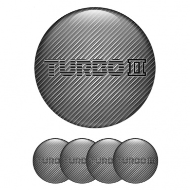 Mazda Turbo Emblem for Center Wheel Caps Carbon Texture Black Logo