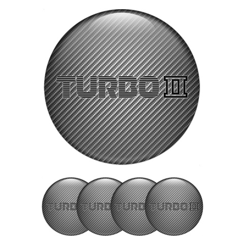 Mazda Turbo Emblem for Center Wheel Caps Carbon Texture Black Logo
