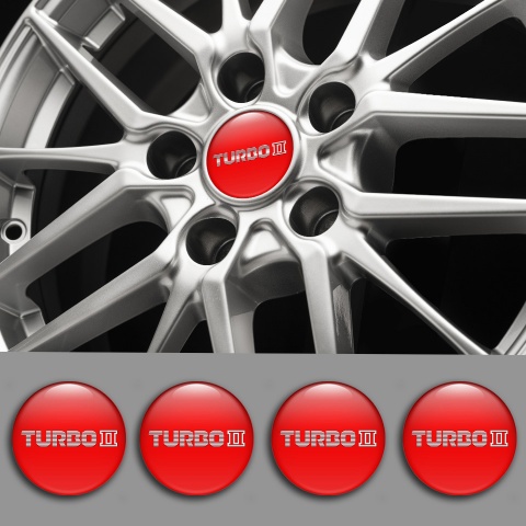 Mazda Turbo Emblem for Wheel Center Caps Red Print White Logo