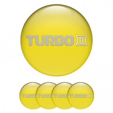 Mazda Turbo Emblem for Center Wheel Caps Yellow Print White Logo