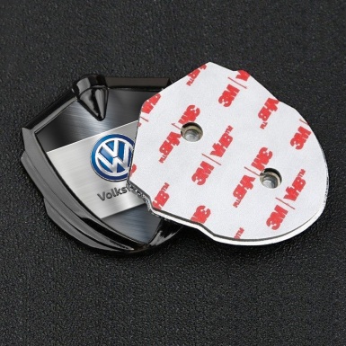 VW Bodyside Emblem Self Adhesive Graphite Brushed Aluminum Classic Logo