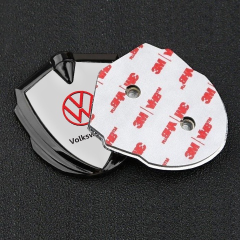 VW Emblem Ornament Graphite Light Grey Fill Red Logo Edition