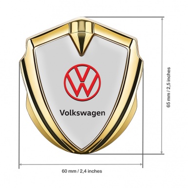 VW Emblem Ornament Gold Light Grey Fill Red Logo Edition