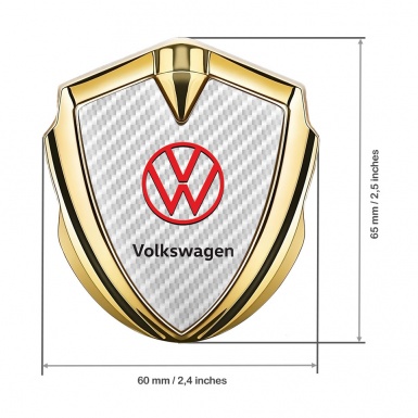 VW Bodyside Domed Emblem Gold White Carbon Red Logo Variant
