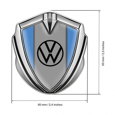 VW Fender Emblem Badge Silver Blue Grey Palette Design