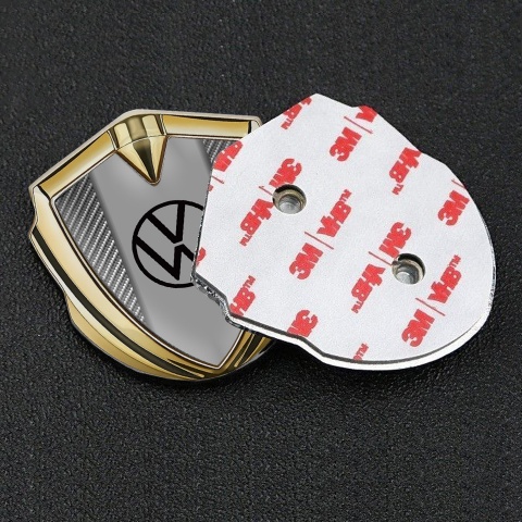 VW Emblem Self Adhesive Gold Light Carbon Grey Palette Edition